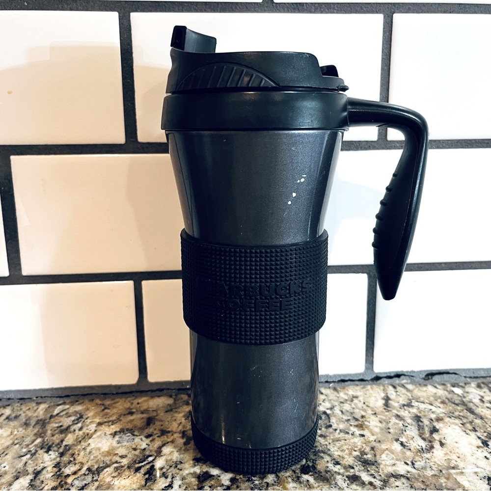 Starbucks Gunmetal Gray Stainless Steel Tumbler Coffe Mug With Handle 16 oz 2006